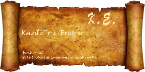 Kazári Endre névjegykártya