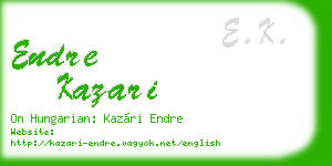 endre kazari business card